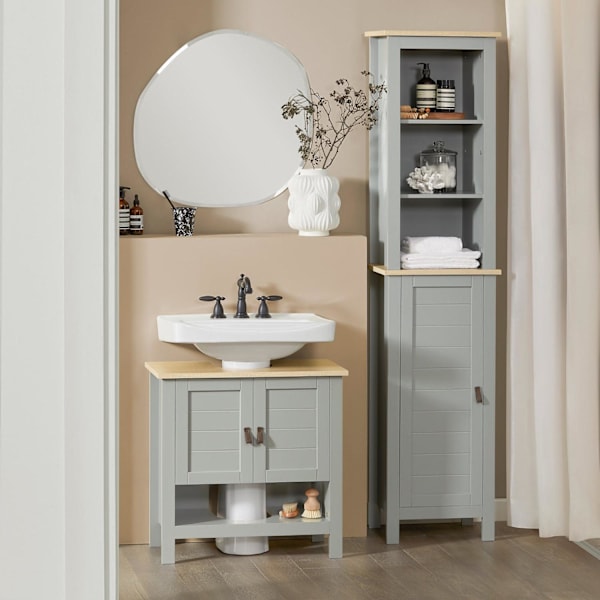 SoBuy Tvättställsunderskåp, Badrumsskåp Lågskåp BZR69-II-HG Sink cabinet(on floor)