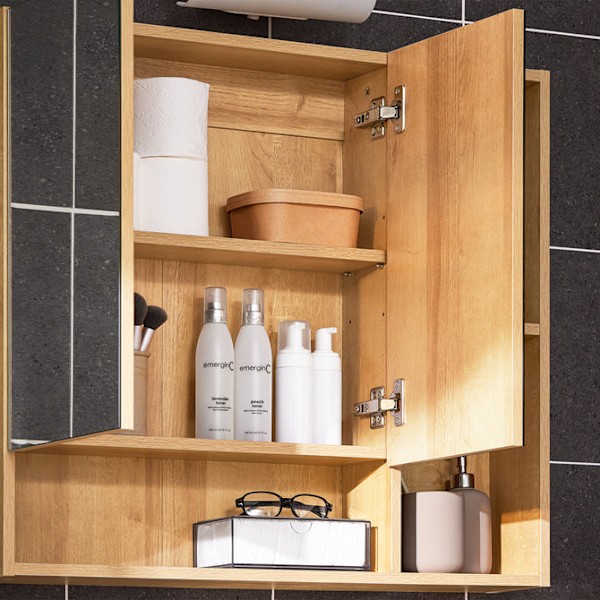 SoBuy Väggskåp Överskåp Spegelskåp Badrumsskåp BZR177-N Mirror Cabinet