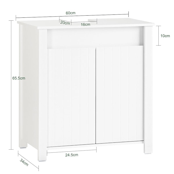 SoBuy Underskab til håndvask Badeværelsesskab BZR101-W Sink cabinet(on wall)