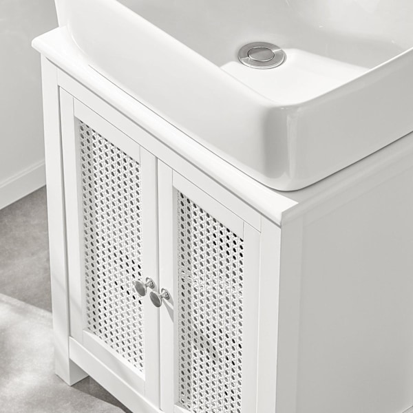 SoBuy Allaskaappi 2 ovea Allaskaluste Kylpyhuone kaappi BZR35-W Sink cabinet(on wall)