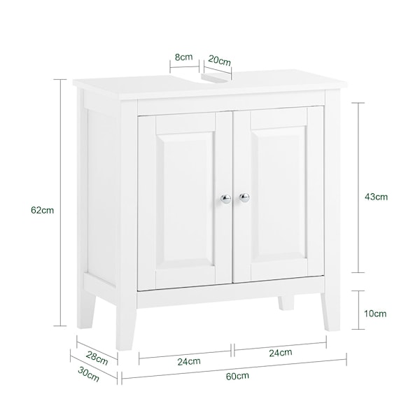 SoBuy Badeværelsesskab, Underskab til vask toiletskab FRG202-W White Sink cabinet(on wall)