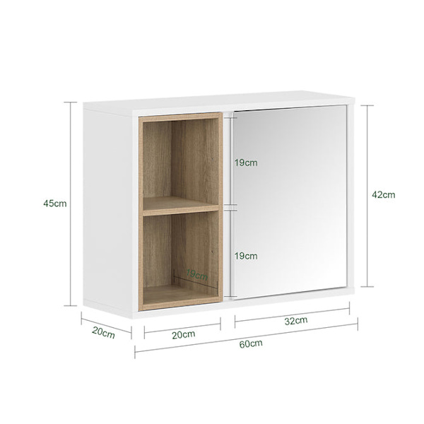 SoBuy kylpyhuone kaappi Seinäkaappiin Peilikaappi BZR149-W White Wall cabinet