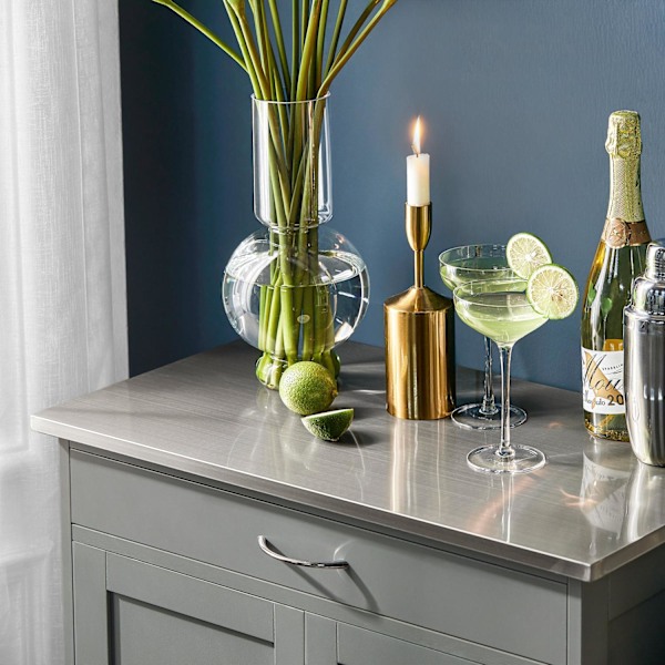 SoBuy Pöytäkaappi pyörillä Pyörällinen säilytyskaluste FKW45-HG Gray