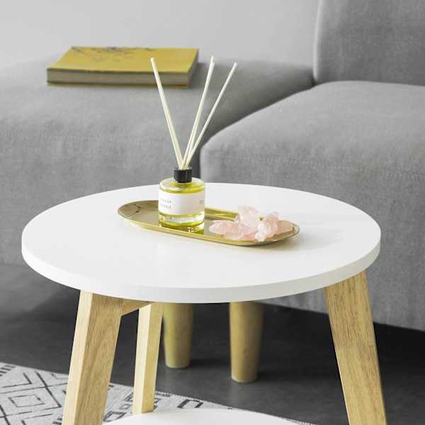 SoBuy Runda satsbord set om 2, Sidobord,Cafébord, FBT75-W White 50 x 50 x 45 cm