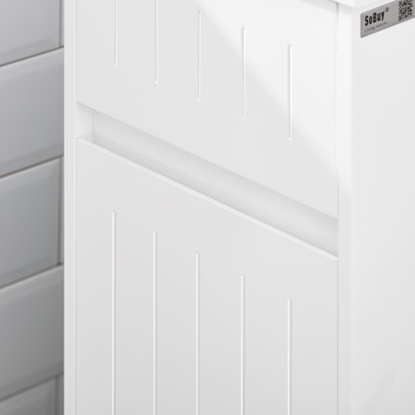 SoBuy Pyykkikaappi Kylpyhuone kaappi Korkea kaappi BZR109-W High cabinet