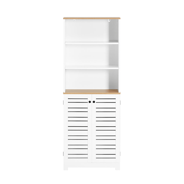 SoBuy Högskåp,Badrumsskåp,Badrumshylla,BZR44-W High cabinet (2 doors)