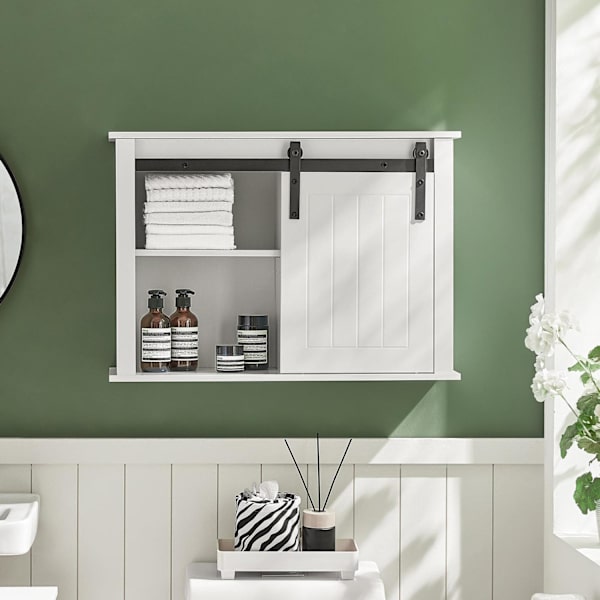 SoBuy Vægskab badeværelse Skab badeværelseskab BZR71-W Wall cabinet