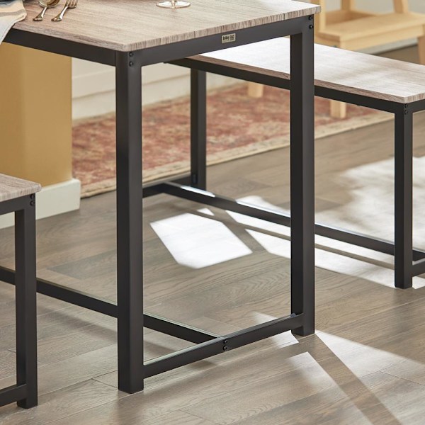 SoBuy Matbord och 4 pallar, Matgrupp, OGT25-HN Wood Table with 2 benches