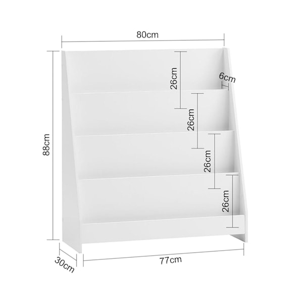 SoBuy Bokhylla Barnhylla Barnbokhylla KMB32-W White