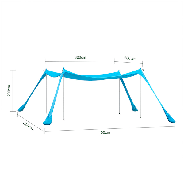 SoBuy Teltta Rantateltta hiekkaankkurilla OZT02-HB light blue 300*280*200CM