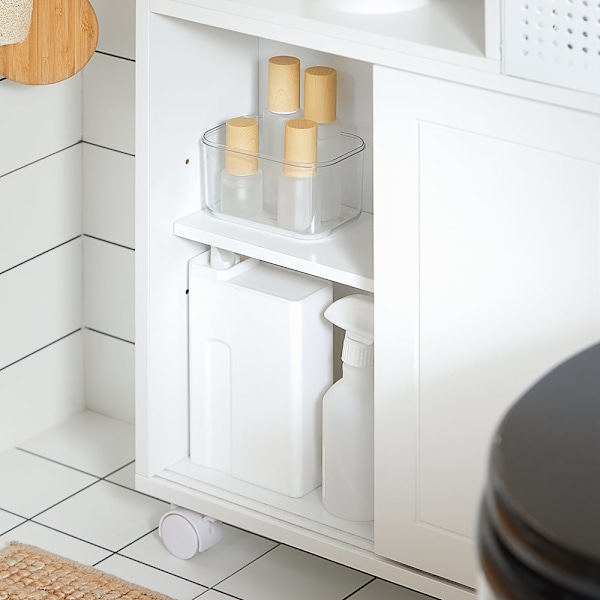 SoBuy WC-paperiteline Kylpyhuonekaappi pyörillä BZR176-W