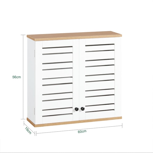 SoBuy Vægskab med låger Skab Badeværelsesreol BZR42-W Wall cabinet