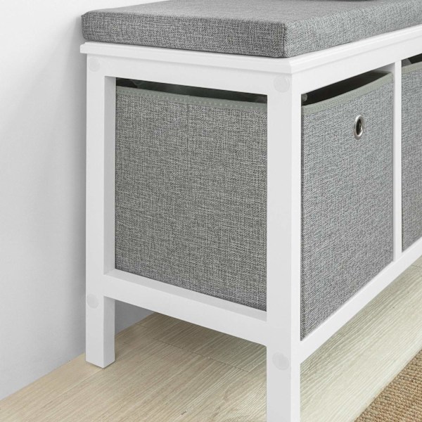 SoBuy Bænk Indendørs med 2 kurve FSR81-HG W70 x D30 x H50cm