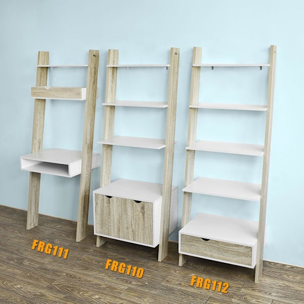 SoBuy Skrivebord med hylder Hjørnebord FRG111-WN version2