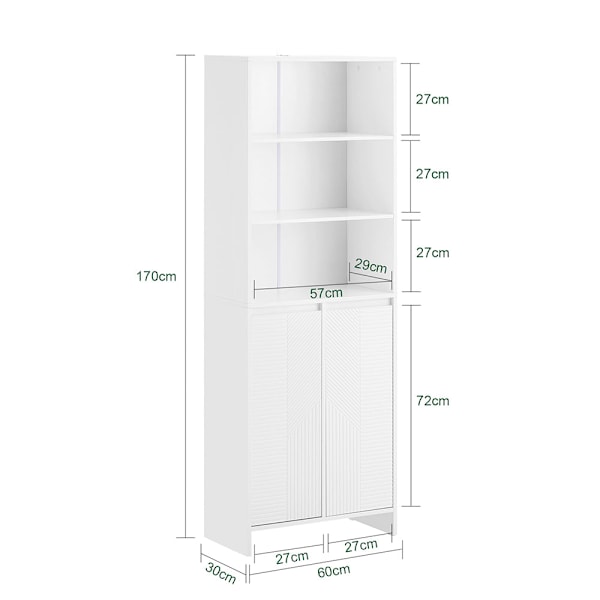 SoBuy Højskab med Vasketøjskurv Badeværelsesskab BZR155-W High cabinet