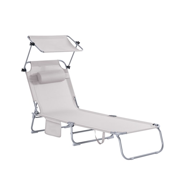 SoBuy solstol, gungstol, hopfällbar strandstol OGS48-MI Beige