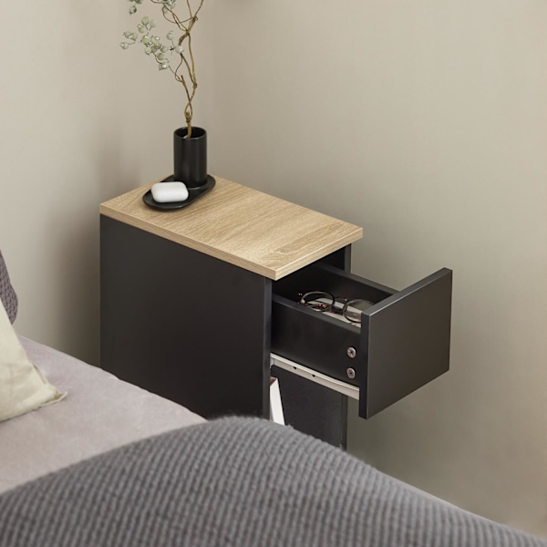 SoBuy Moderne sidebord med opbevaring, sort FBT111-SCH Black 20*35*60cm