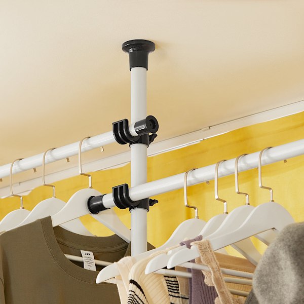 SoBuy Hörngarderob, Klädställning,förvaringsmöbel,KLS04 White Length 209-305cm