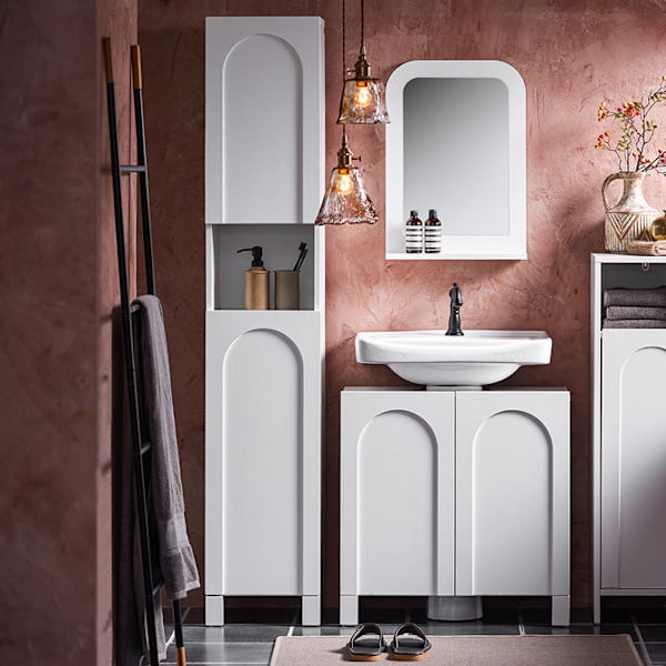 SoBuy Korkea kaappi Kylpyhuone Kaappi 2 ovea BZR163-W High cabinet