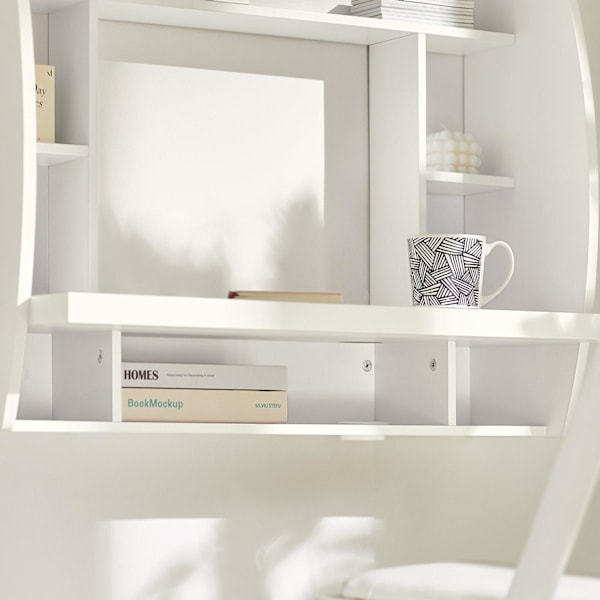 SoBuy Seinään työpöytä Tietokonepöytä Toimistopöytä FWT18-W White W82 x D39 x H60cm
