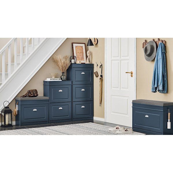 SoBuy Skoskab Skohylde Skoreol til indgangen 3 hylder FSR94-B Blue L53*B24*H118cm