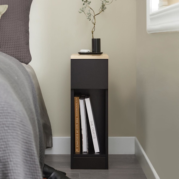 SoBuy Moderne sidebord med opbevaring, sort FBT111-SCH Black 20*35*60cm