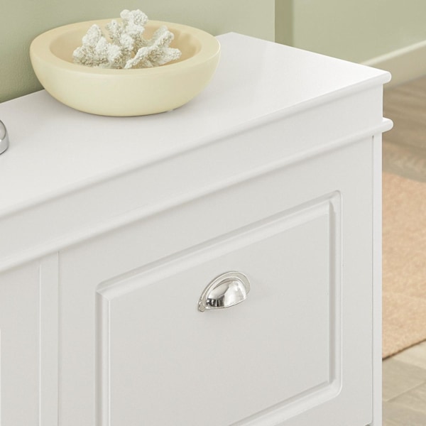 SoBuy Skobænk med hynde skoholder Træbænk, Skoreol, FSR79-W White L105*B24*H83cm
