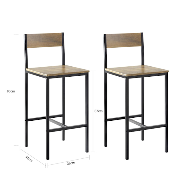 SoBuy 2 Baarituolit aarijakkara Keittiön tuolia FST53-XLx2 Brown