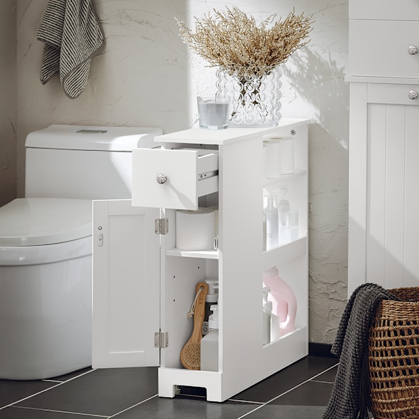 SoBuy WC paperiteline kylpyhuone kaappi HyllykokonaisuusBZR106-W White Toilet paper holder