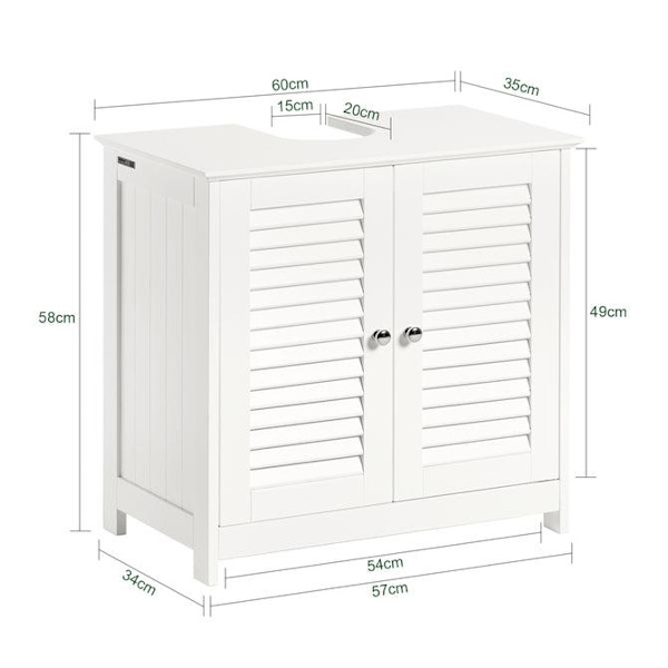 SoBuy Badeværelsesskab, underskab til vask, hvid FRG237-W White Sink cabinet(on wall)
