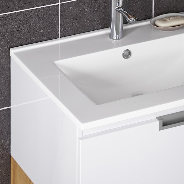 SoBuy Tvättställsunderskåp Badrumsskåp Underskåp BZR178-WN Under sink cabinet