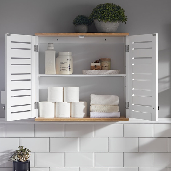 SoBuy Väggskåp med 2 dörrar Överskåp BZR42-W Wall cabinet