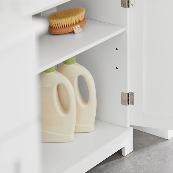 SoBuy, Vaskeskab til badeværelse med 2 døre, hvid, BZR18-W White Sink cabinet(on wall)