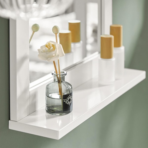 SoBuy, Spegel med hylla, Badrumsmöbler FRG129-W White Mirror