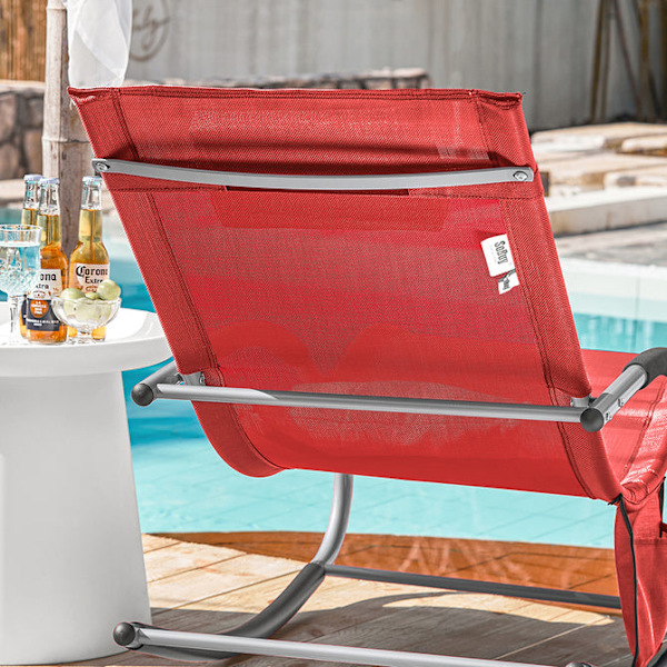 SoBuy Solseng Gyngestole med nakkestøtte Relaxstol OGS28-R Red 1 Piece