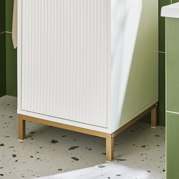 SoBuy Kylpyhuonekaappi pesukorilla Pyykkikaappi BZR180-W Laundry basket cabinet