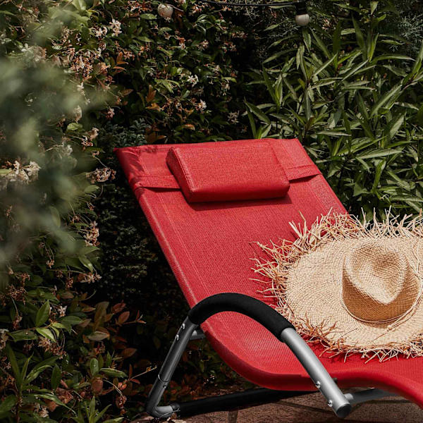 SoBuy Liggestol Solseng Havestole Relaxstol OGS38-R Red