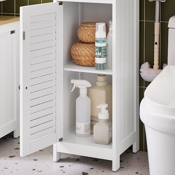 SoBuy Højskab BadeværelsesskabBadeværelsesreol FRG236-WN White High cabinet