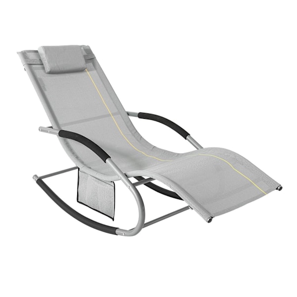 SoBuy Puutarhan keinutuoli jalkatuella AurinkotuoliOGS28-HG Gray 1 Piece