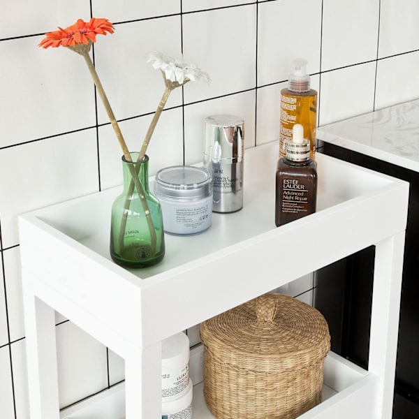 SoBuy Rullvagn Serveringsvagnar Hylla med hjul FKW49-W Vit