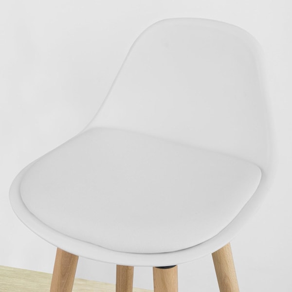 SoBuy Barstol med fotstöd Barstol Testad för 150 kg FST70-W Vit W39 x D41 x H92cm