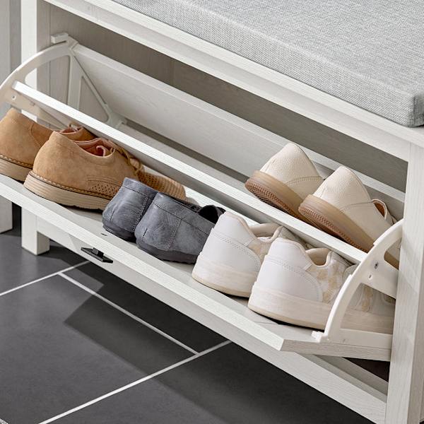 SoBuy Skobænk med hynde Bænk med skoopbevaring FSR161-W 80*30*50cm