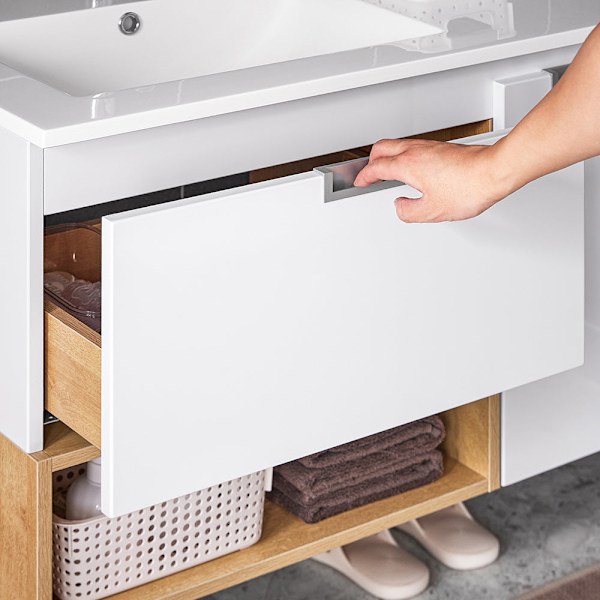 SoBuy Tvättställsunderskåp Badrumsskåp Underskåp BZR178-WN Under sink cabinet