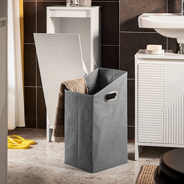 SoBuy Badrumsskåp med tvättkorg Tvättskåp BZR154-W Laundry basket cabinet