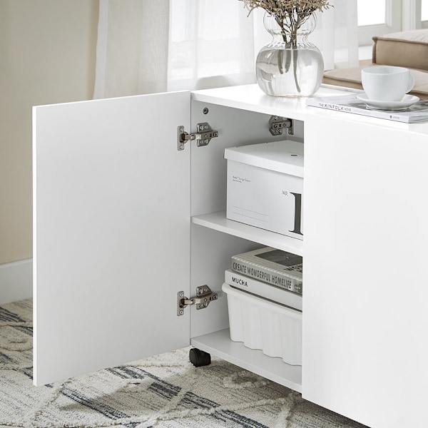 SoBuy Sofabord Sidebord Mobilt Arkivskab FBT150-W