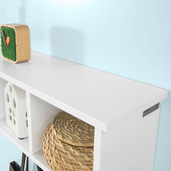 SoBuy Knagerække med 3 vitrinlåger og 4 kroge Væghylde FRG48-W Längd 60 cm
