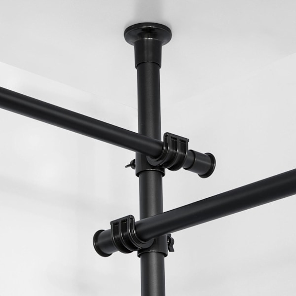 SoBuy Hörngarderob, Klädställning,förvaringsmöbel,FRG34-SCH Black Length 162-197cm