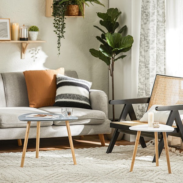 SoBuy Soffbord Sidobord Satsbord Cafébord FBT74-HG grey