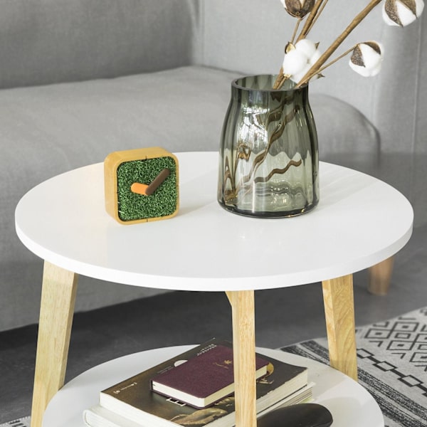 SoBuy Sarjapöytä,2 osaa Sohvapöytä Sivupöytä FBT75-W White 50 x 50 x 45 cm