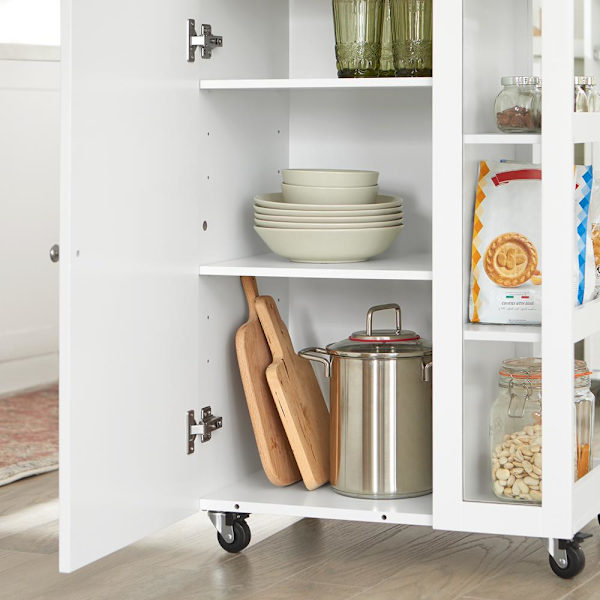 SoBuy Køkkenvogn Køkken Mobilt Rullebord Serveringsvogn FKW75-WN White
